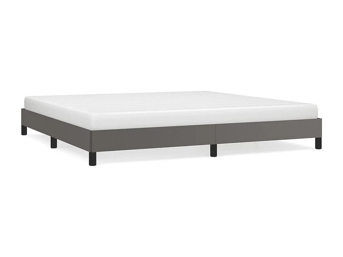 Lit double | Lit adulte | Cadre de lit gris 200x200 cm similicuir
