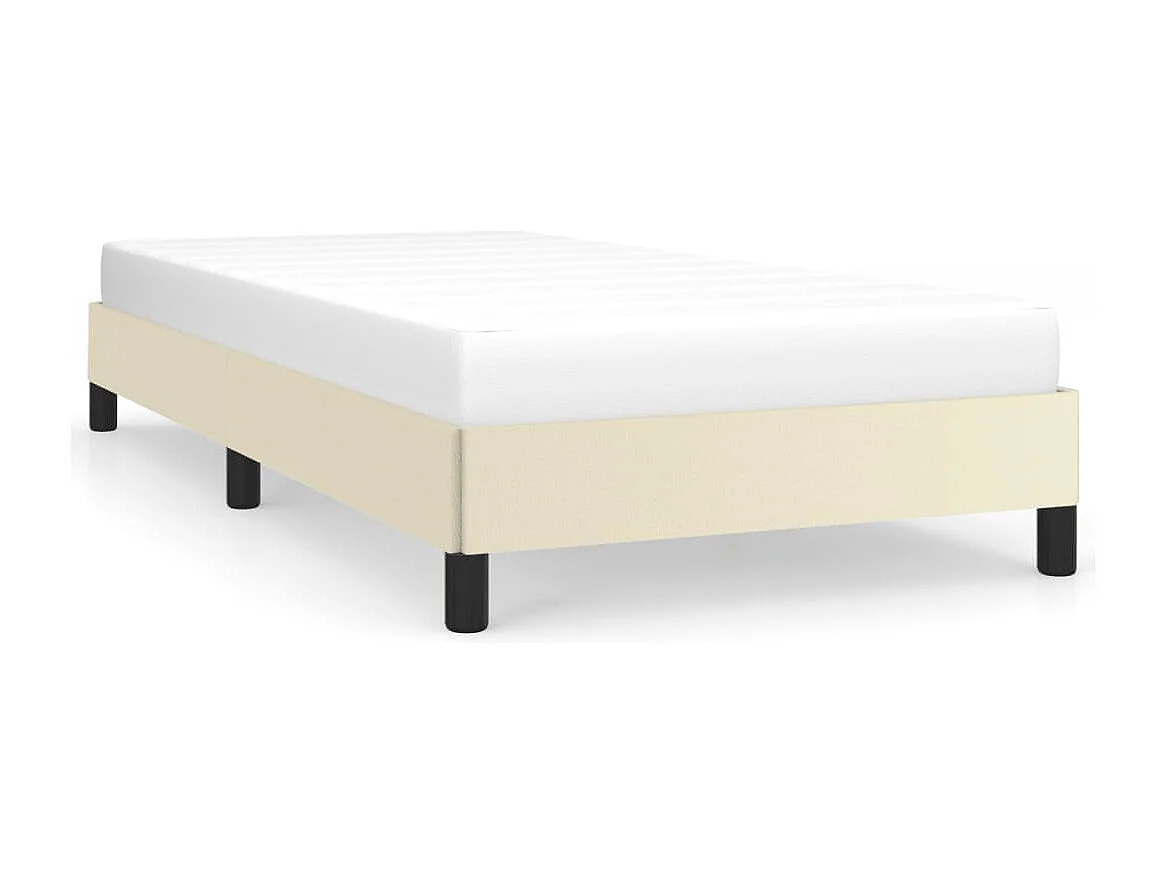 Letto per adulti | Letto singolo | Giroletto Crema 100x200 cm in Similpelle