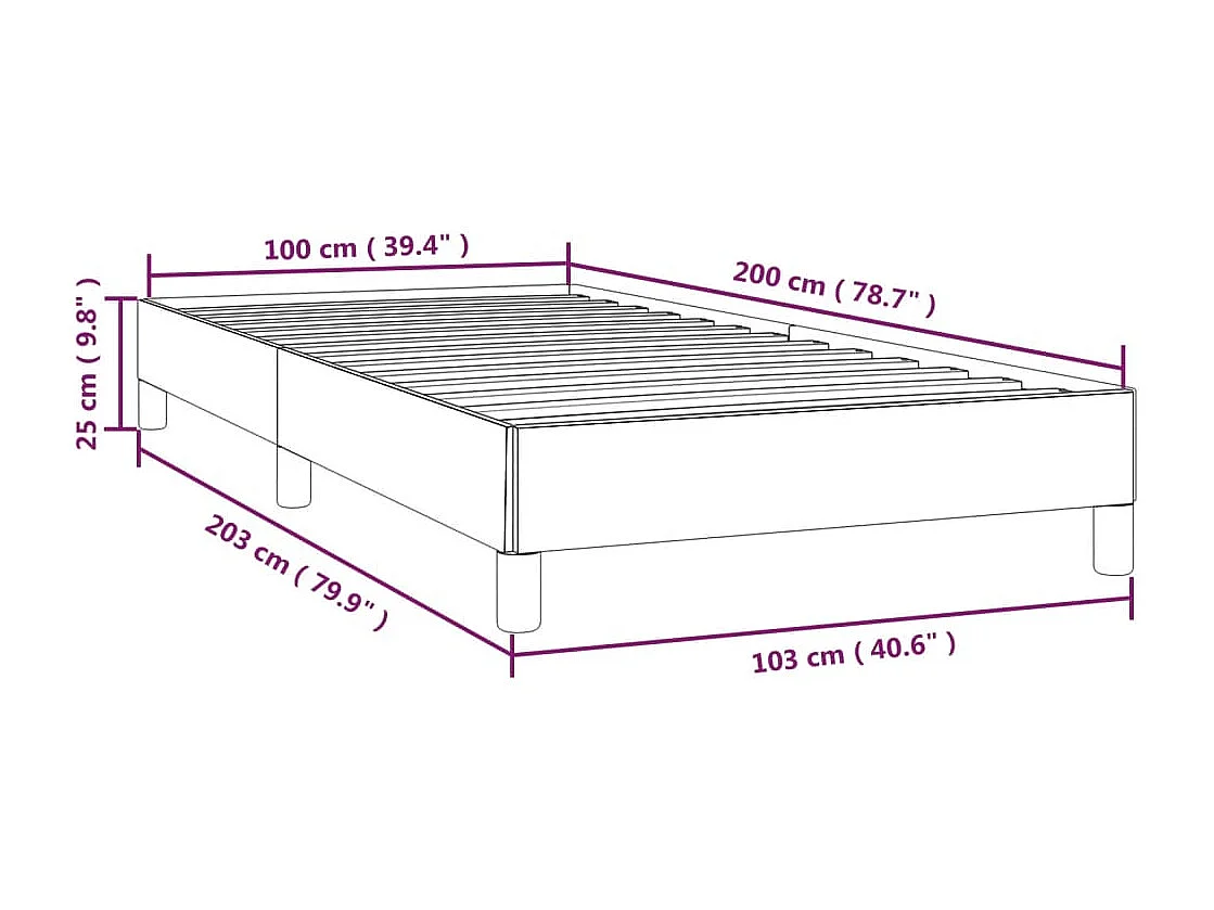 Letto per adulti | Letto singolo | Giroletto Crema 100x200 cm in Similpelle