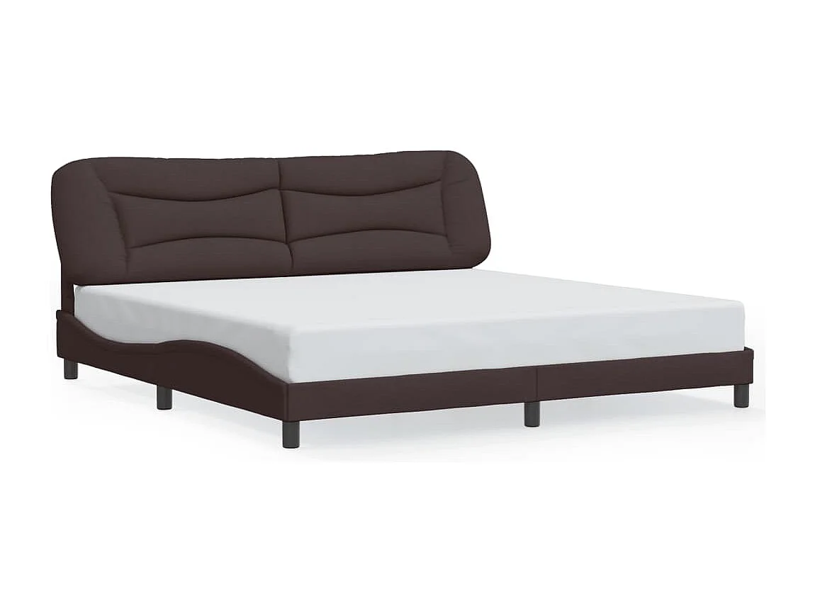 Lit double | Lit adulte | Cadre de lit avec LED marron foncé 200x200cm tissu