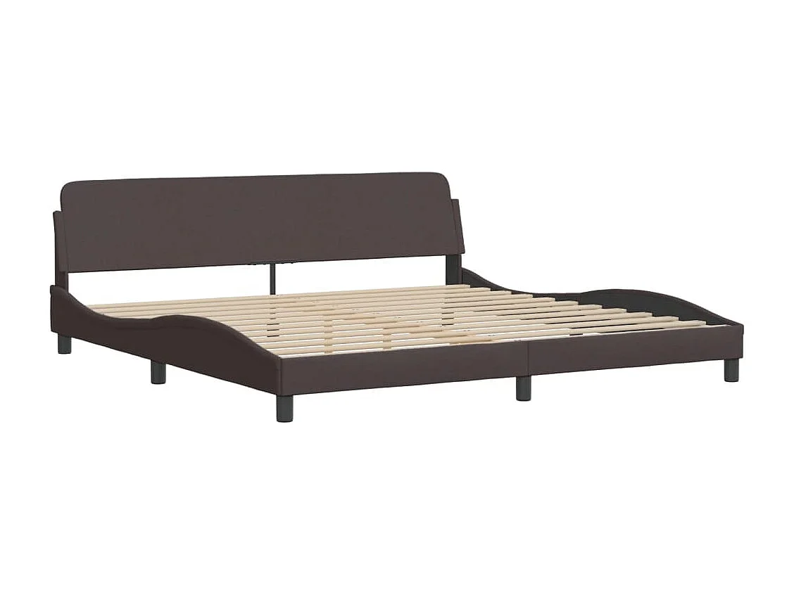 Lit double | Lit adulte | Cadre de lit avec LED marron foncé 200x200cm tissu