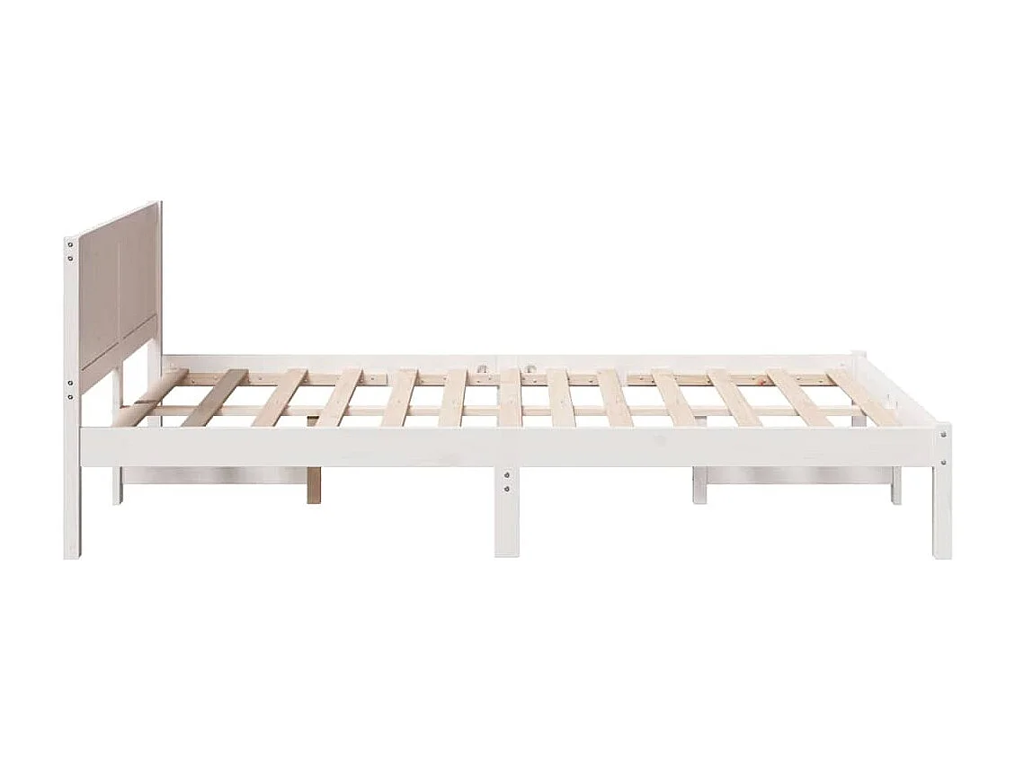 Lit double | Lit adulte | Cadre de lit Blanc 135x190 cm Bois de pin massif