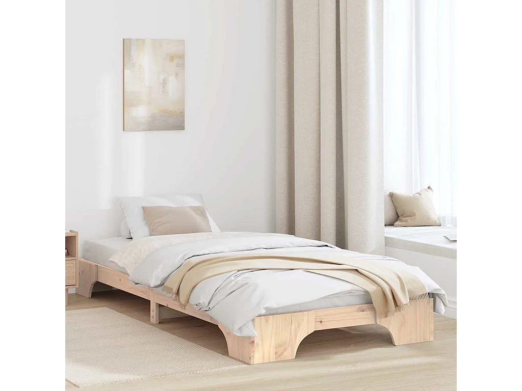 Letto singolo | Giroletto | Struttura del letto Naturale 100x200 cm Pino massello