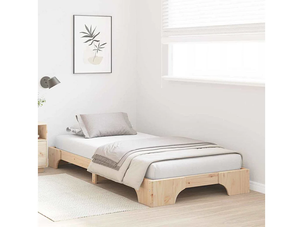 Letto singolo | Giroletto | Struttura del letto Naturale 100x200 cm Pino massello