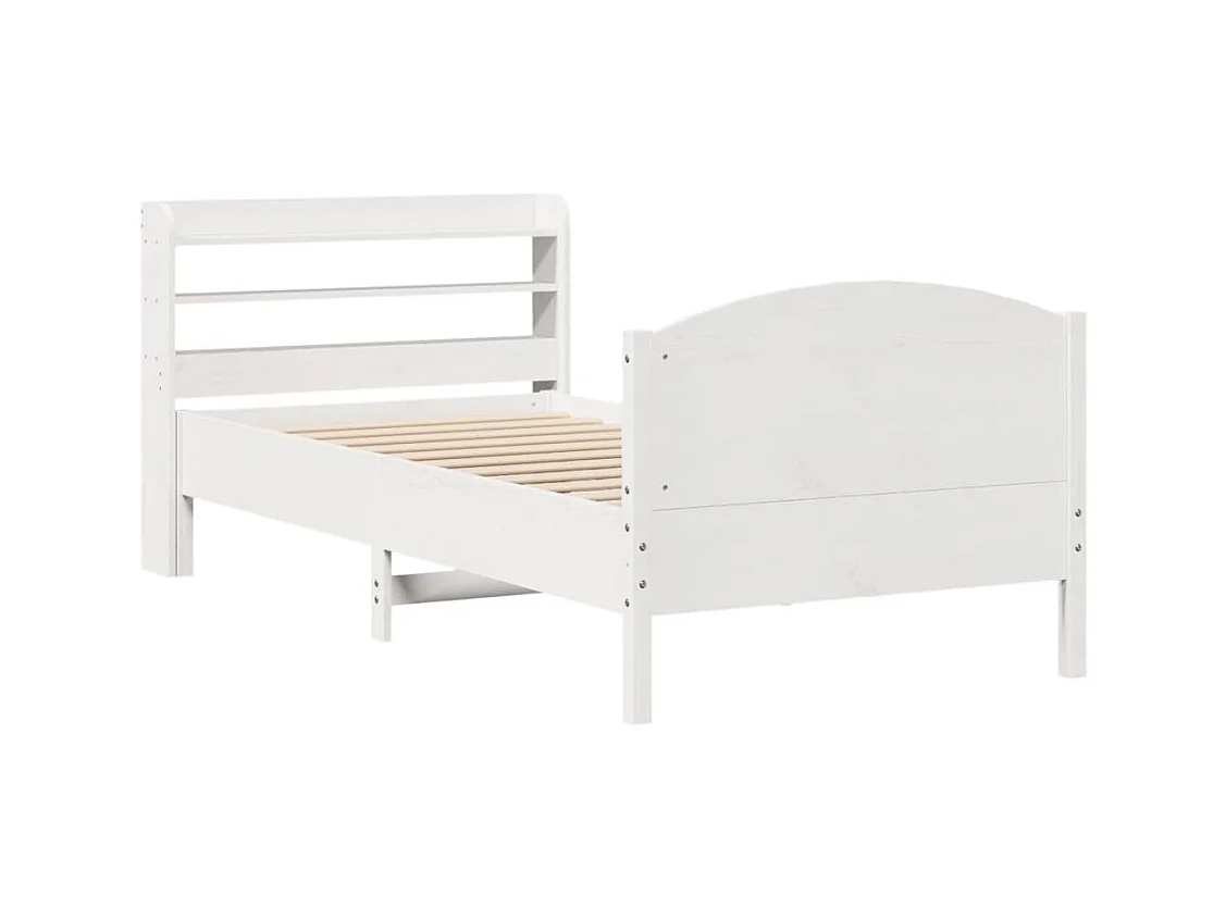Letto per adulti | Letto singolo | Giroletto senza Materasso Bianco 100x200 cm Legno Massello Pino