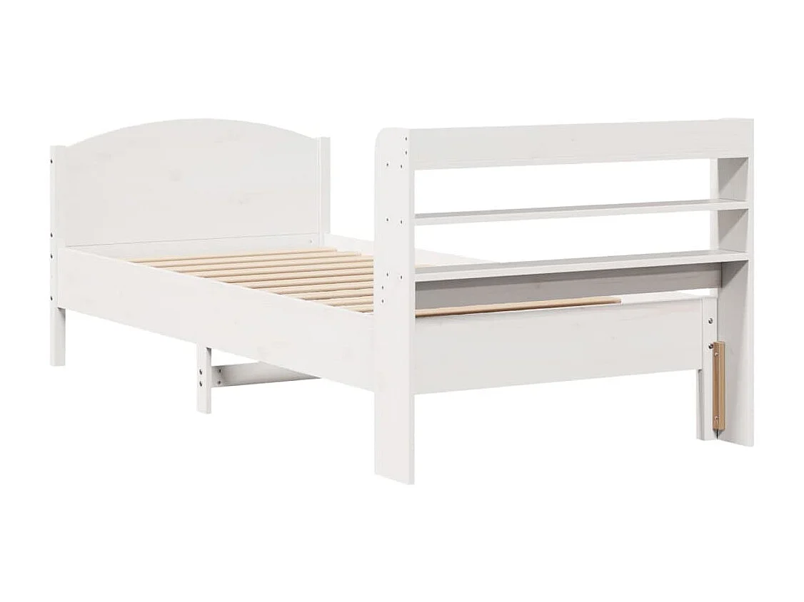 Letto per adulti | Letto singolo | Giroletto senza Materasso Bianco 100x200 cm Legno Massello Pino