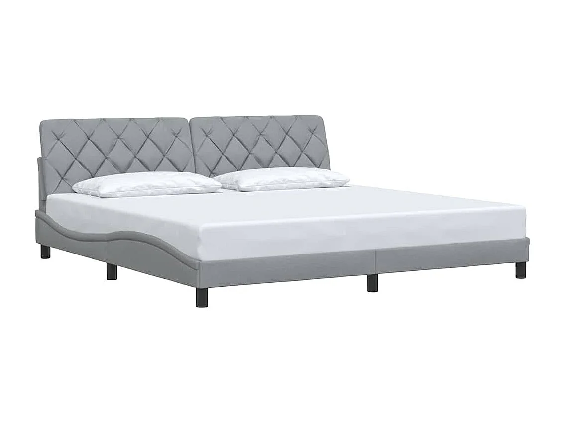 Letto per adulti | Letto matrimoniale | Giroletto senza Materasso Grigio Chiaro 200x200 cm Tessuto