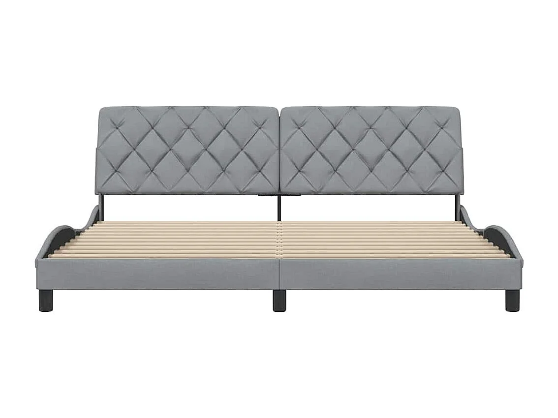 Letto per adulti | Letto matrimoniale | Giroletto senza Materasso Grigio Chiaro 200x200 cm Tessuto