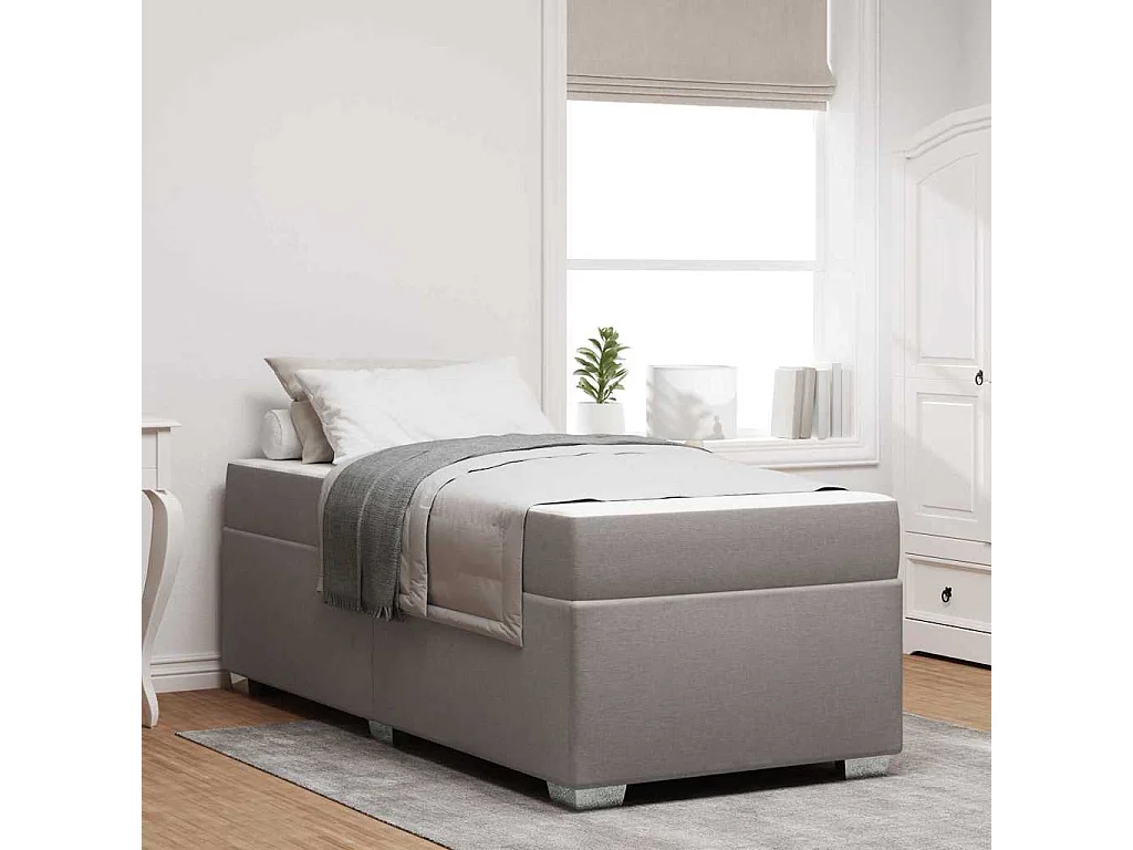 Lit simple | Lit adulte, enfant | Cadre de lit Taupe 80x200 cm tissu