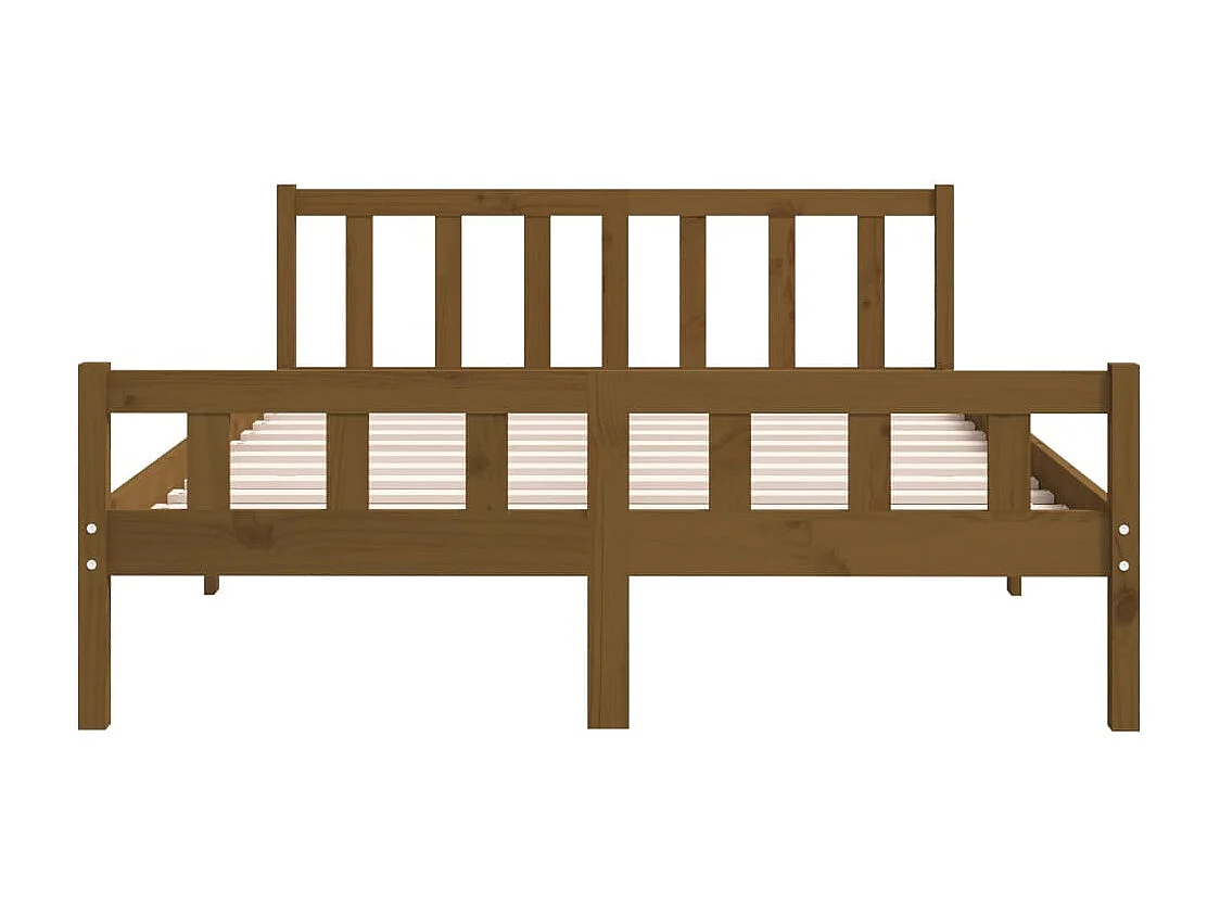 Lit simple | Lit adulte, enfant | Cadre de lit marron miel bois massif 120x200 cm
