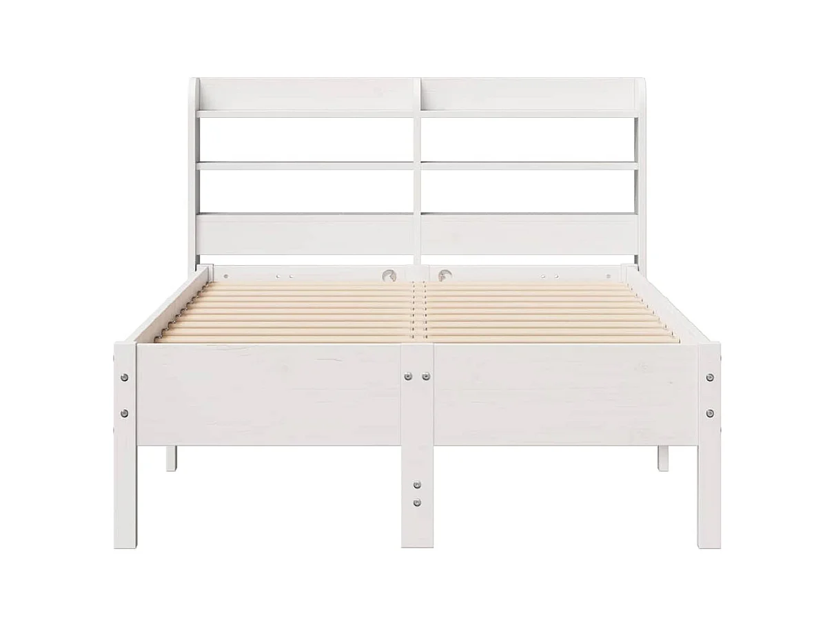 Letto per adulti | Letto singolo | Giroletto senza Materasso Bianco 100x200 cm Legno Massello Pino