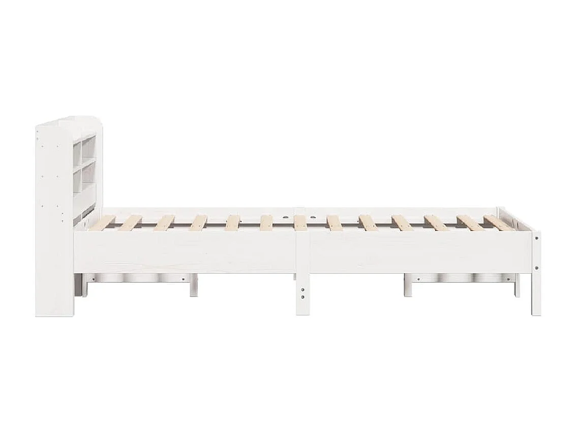 Letto per adulti | Letto singolo | Giroletto senza Materasso Bianco 100x200 cm Legno Massello Pino