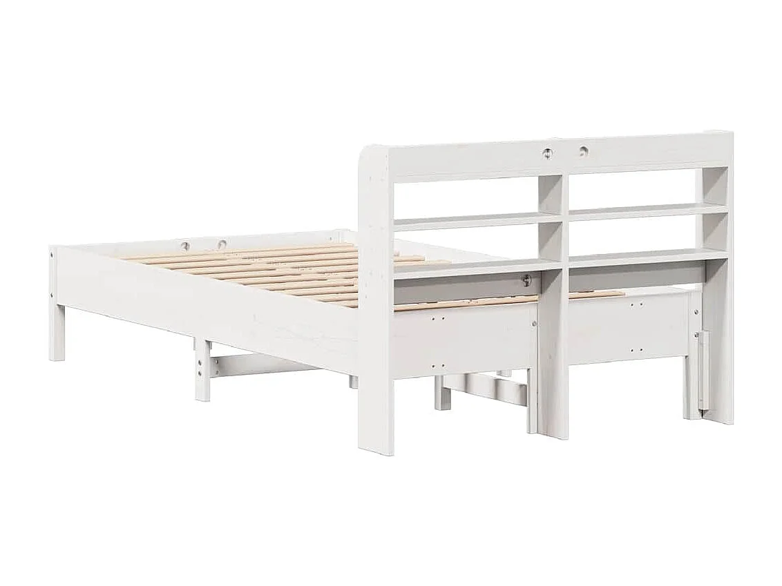 Letto per adulti | Letto singolo | Giroletto senza Materasso Bianco 100x200 cm Legno Massello Pino