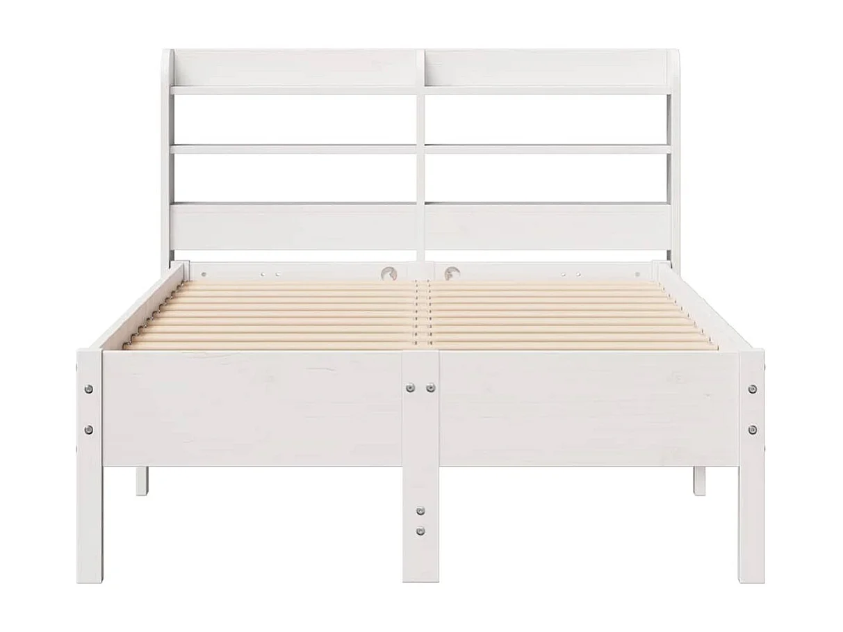 Lit simple | Lit adulte, enfant | Cadre de lit blanc 100x200 cm bois de pin massif