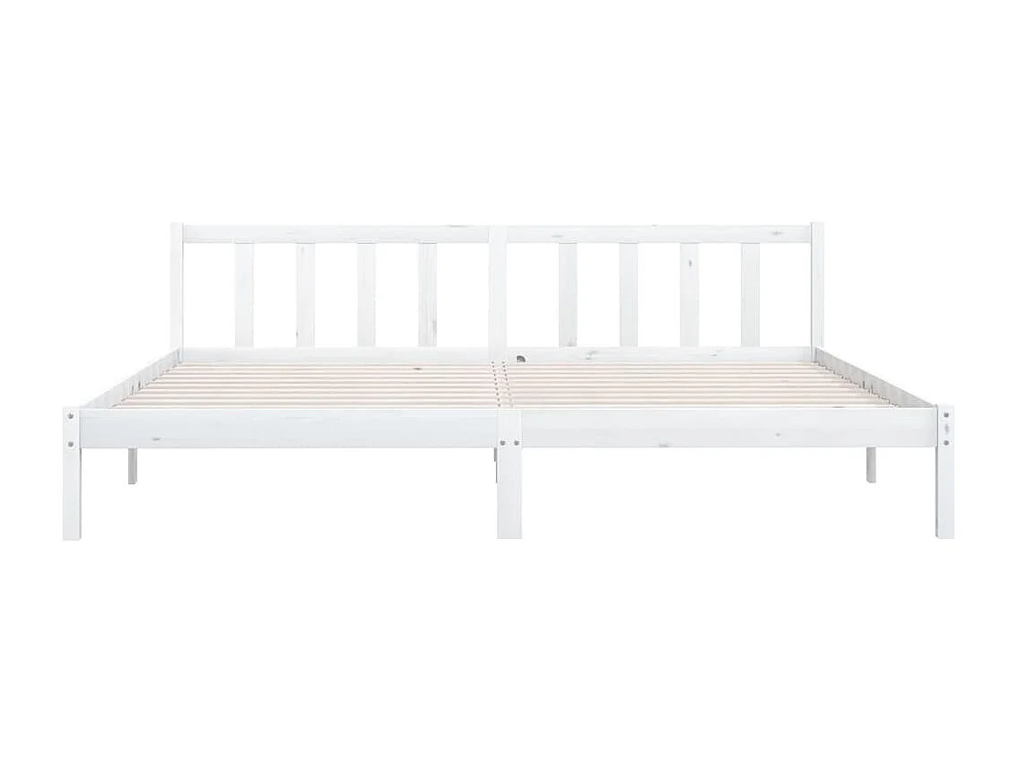 Lit double | Lit adulte | Cadre de lit blanc bois massif 200x200 cm