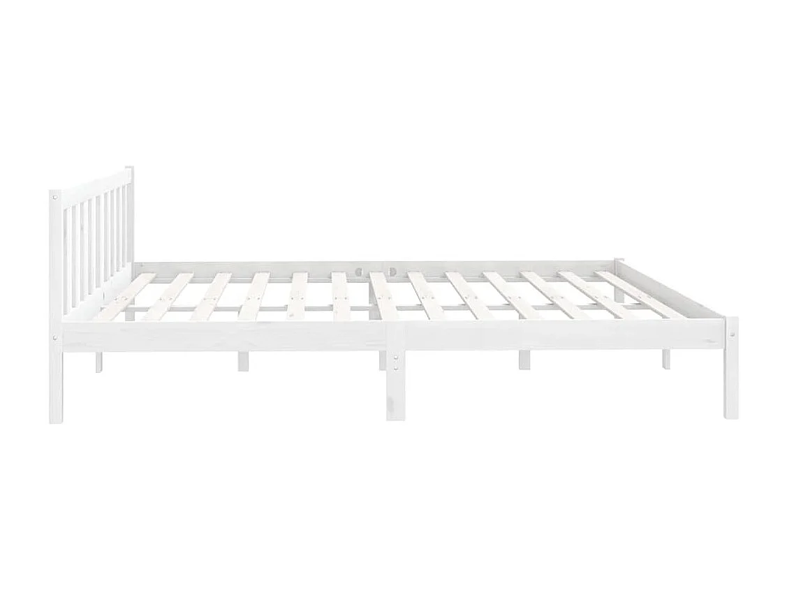Lit double | Lit adulte | Cadre de lit blanc bois massif 200x200 cm