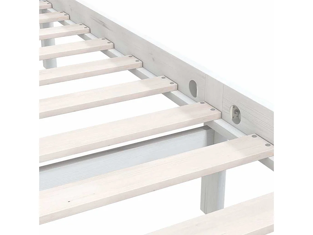 Lit double | Lit adulte | Cadre de lit blanc bois massif 200x200 cm