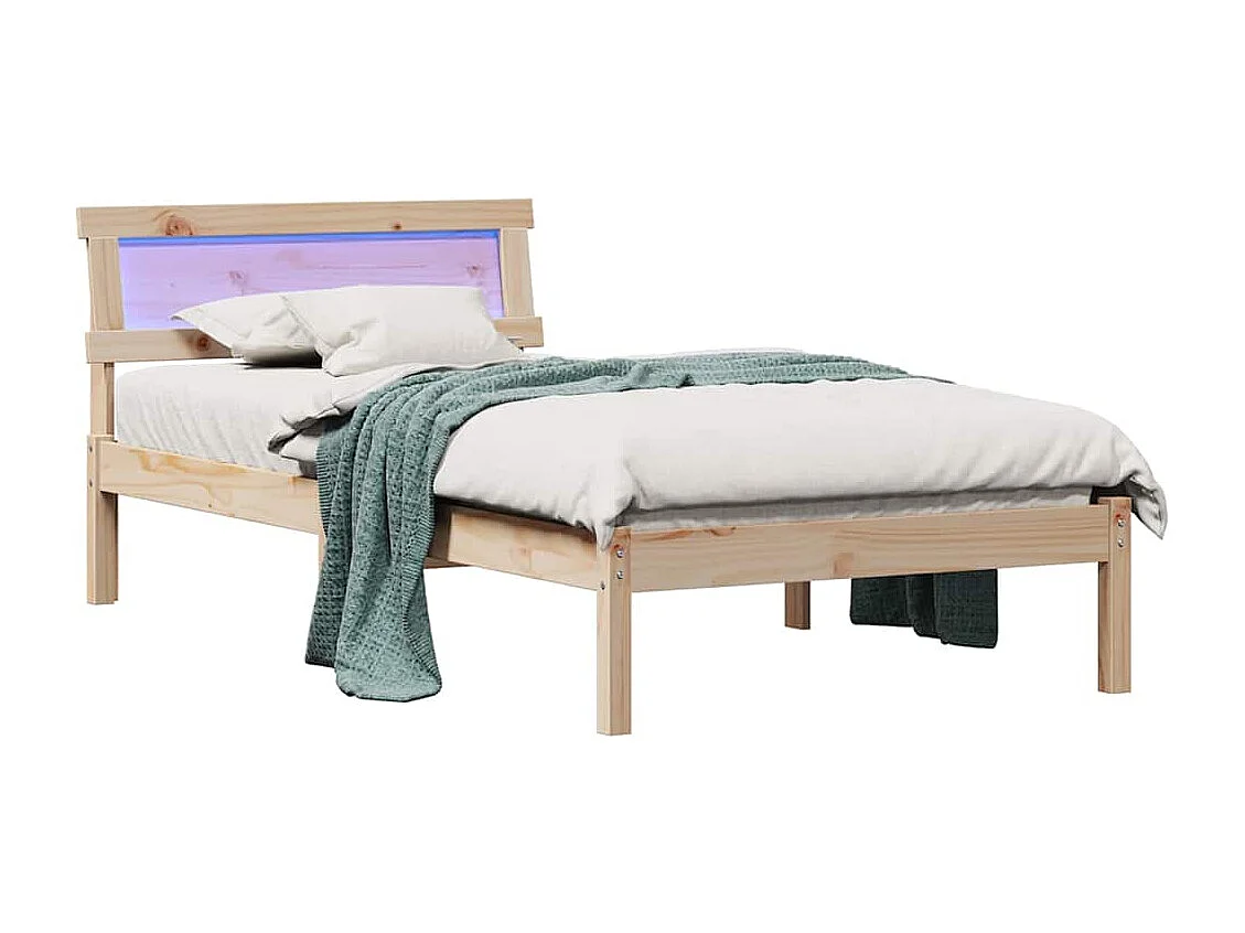 Lit simple | Lit adulte, enfant | Cadre de lit Marron 100x200 cm Bois massif en pin