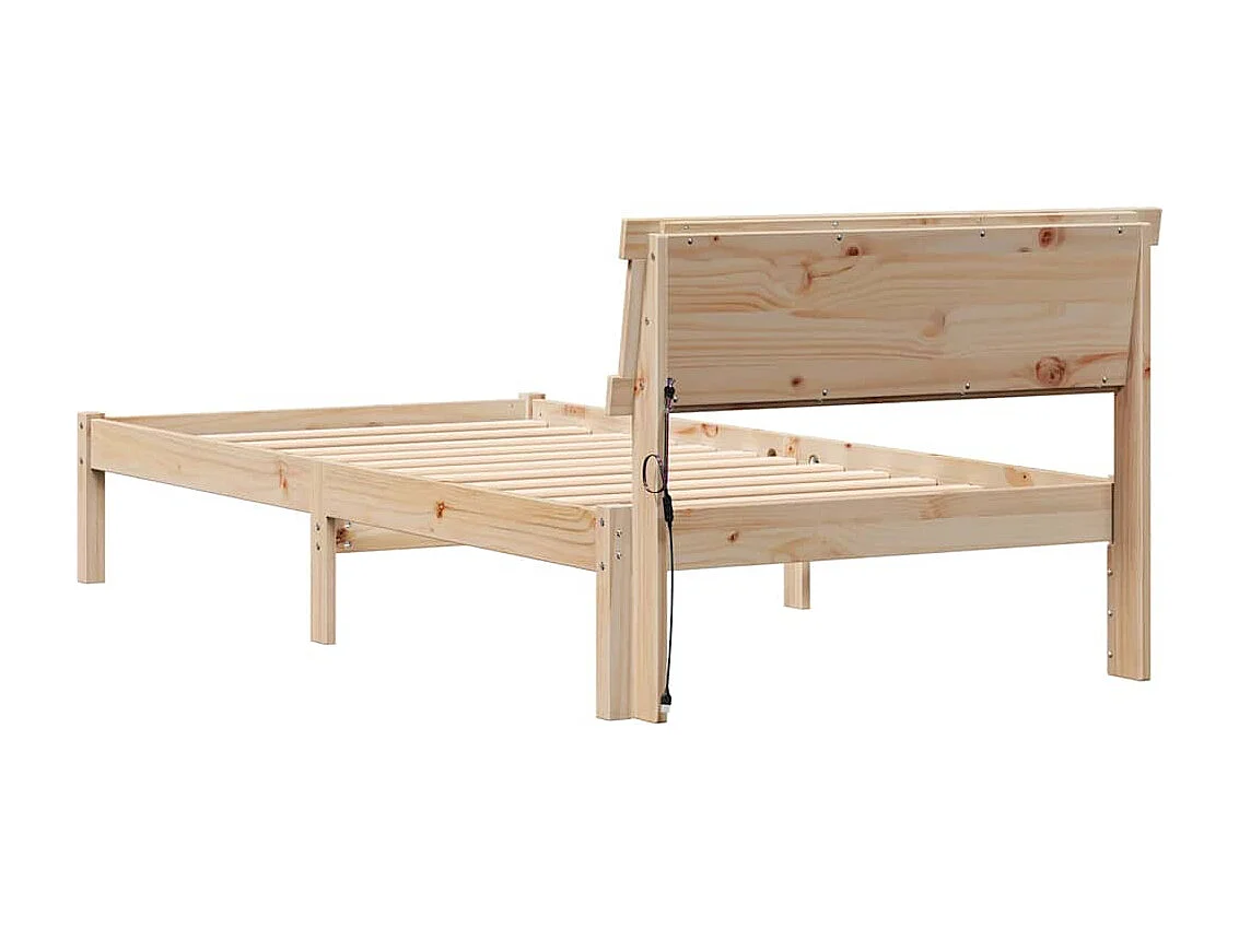 Lit simple | Lit adulte, enfant | Cadre de lit Marron 100x200 cm Bois massif en pin