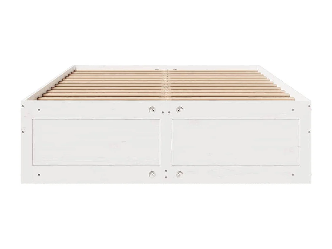 Lit double | Lit adulte | Cadre de lit avec tiroirs blanc 150x200 cm pin