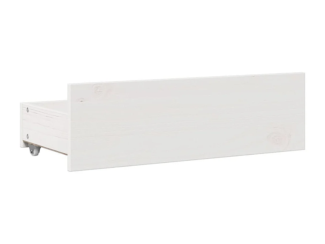 Lit double | Lit adulte | Cadre de lit avec tiroirs blanc 150x200 cm pin