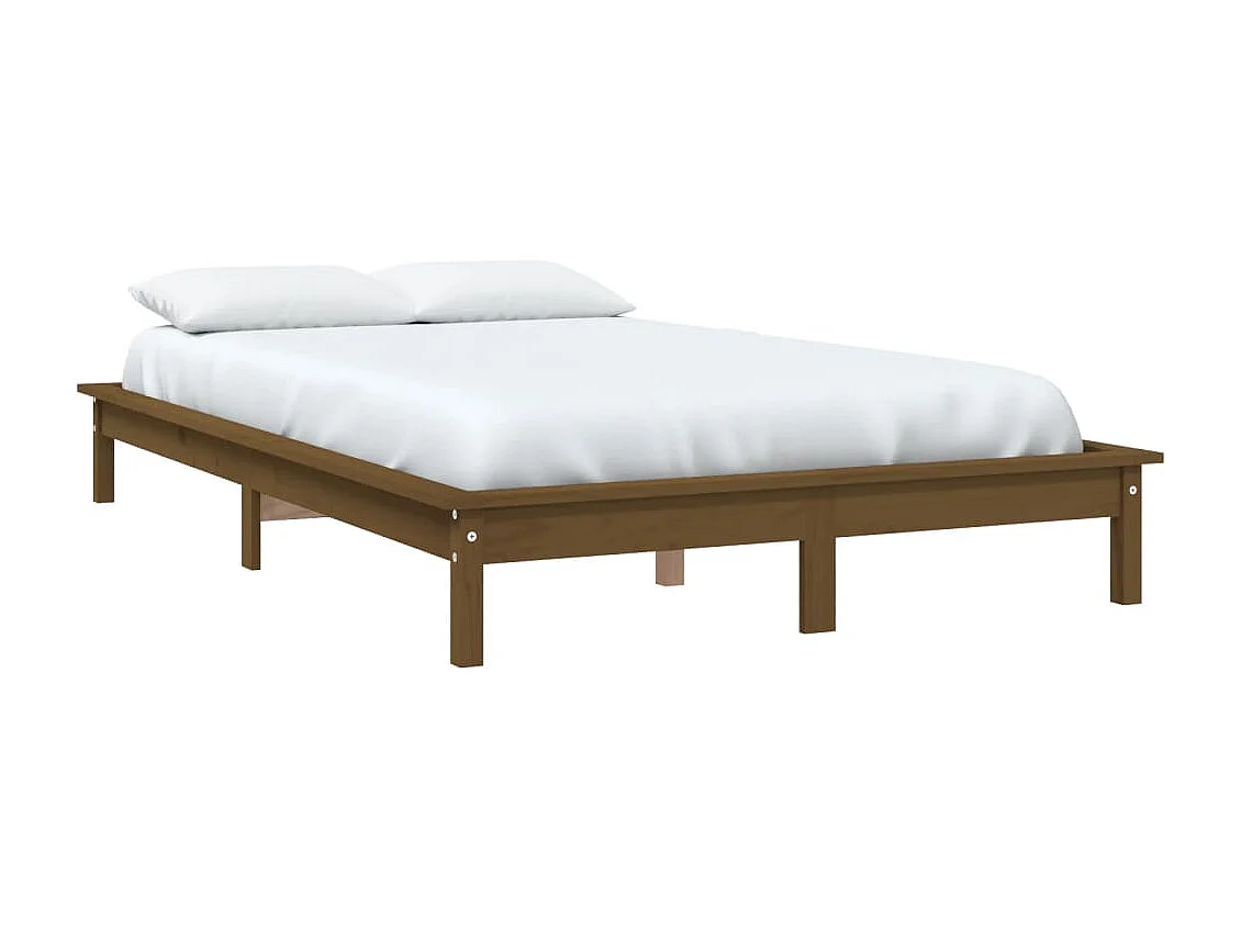 Lit double | Lit adulte | Cadre de lit marron miel 140x190 cm bois massif