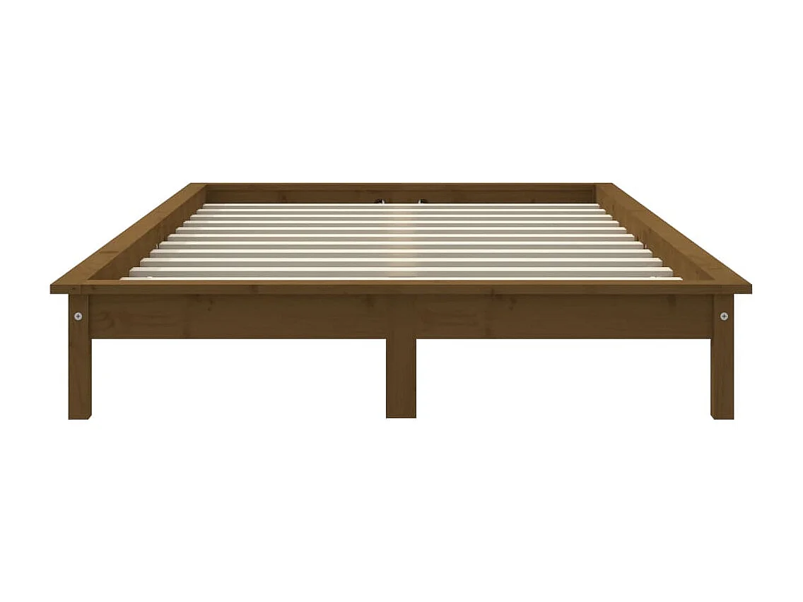 Lit double | Lit adulte | Cadre de lit marron miel 140x190 cm bois massif