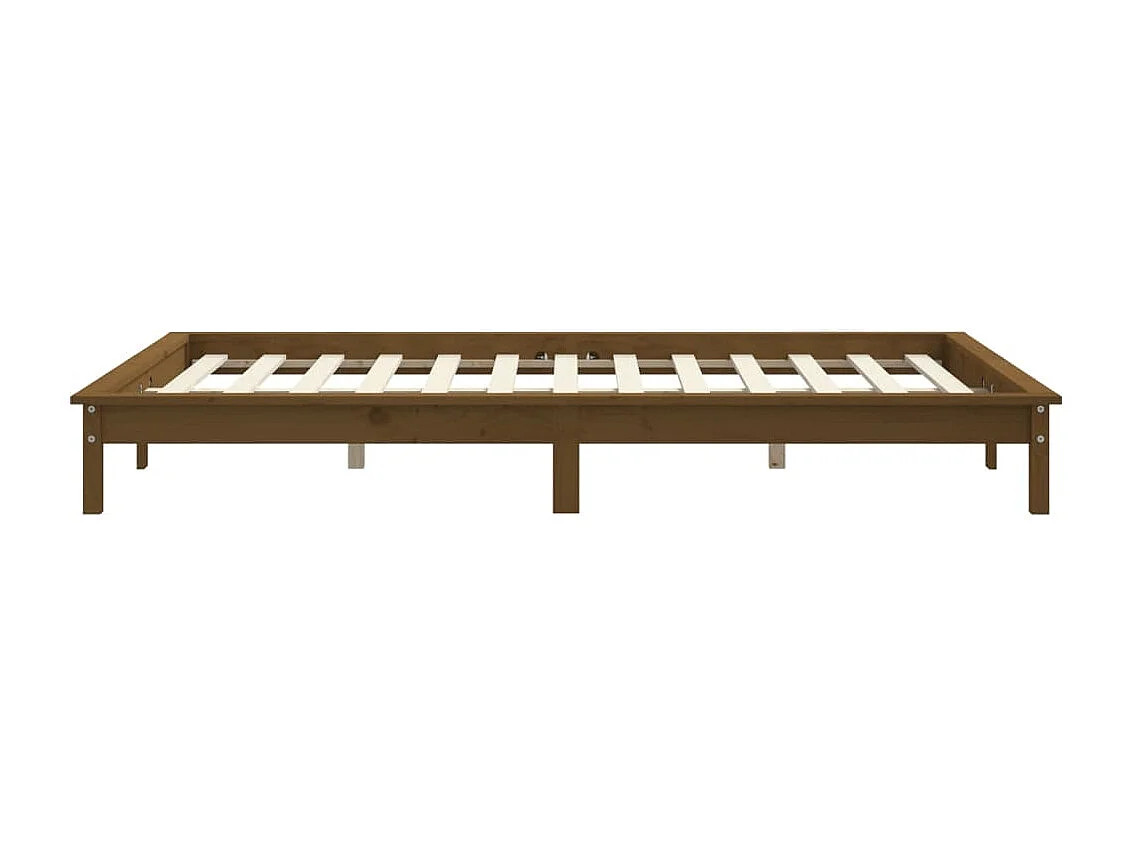 Lit double | Lit adulte | Cadre de lit marron miel 140x190 cm bois massif