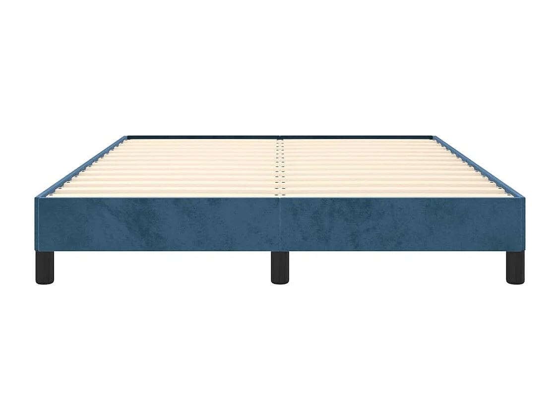Lit double | Lit adulte | Cadre de lit bleu foncé 140x200 cm velours