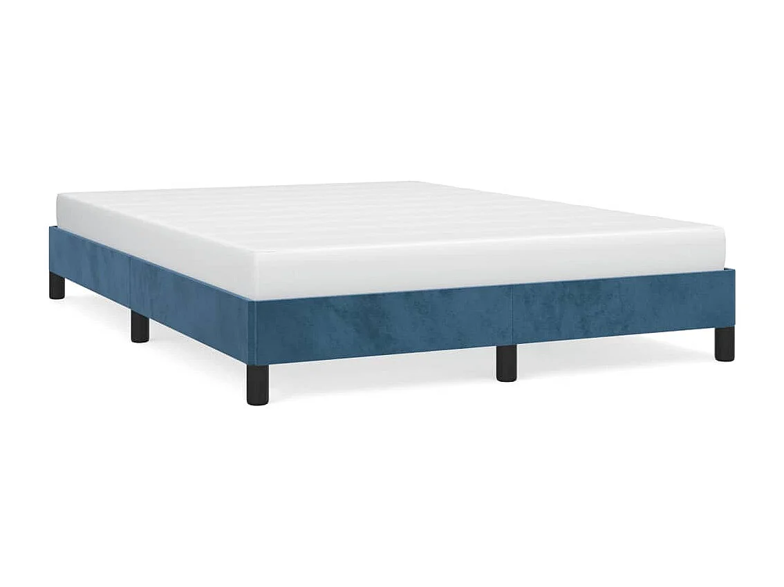 Lit double | Lit adulte | Cadre de lit bleu foncé 140x200 cm velours