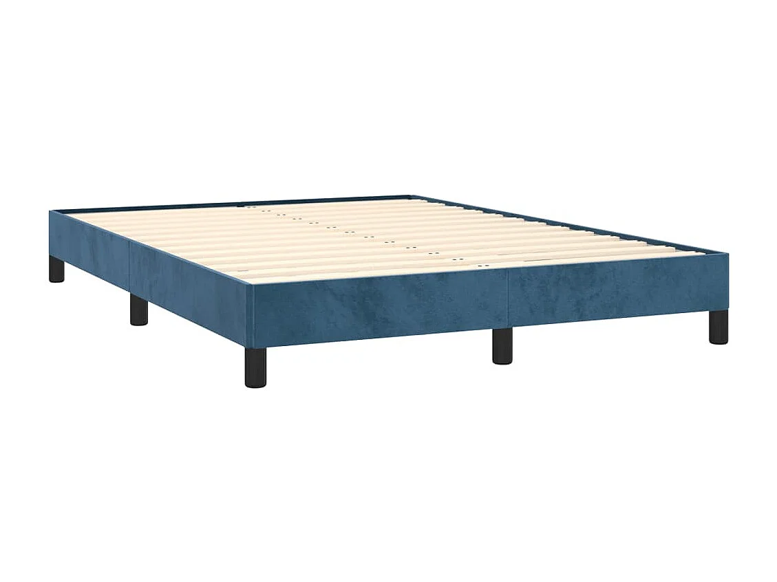 Lit double | Lit adulte | Cadre de lit bleu foncé 140x200 cm velours
