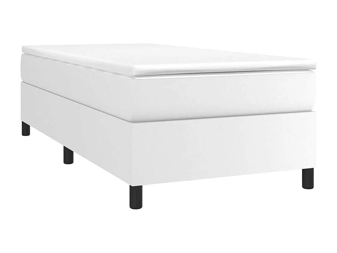 Lit simple | Lit adulte, enfant | Cadre de lit blanc 80x200 cm similicuir
