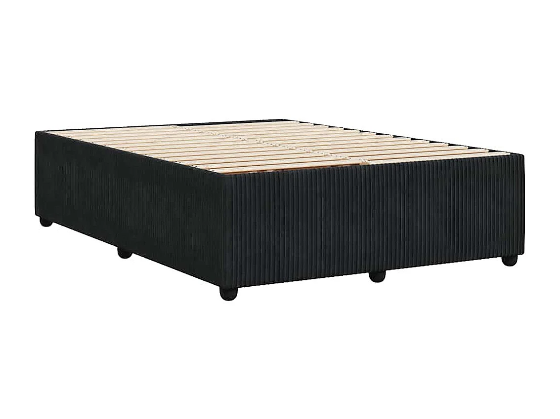 Lit double | Lit adulte | Cadre de lit noir 140x190 cm velours