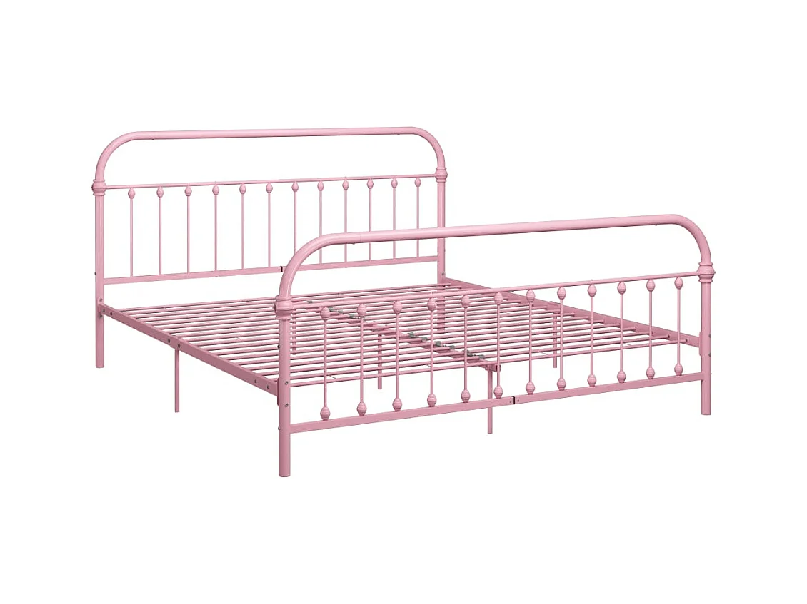 Lit double | Lit adulte | Cadre de lit rose métal 180x200 cm