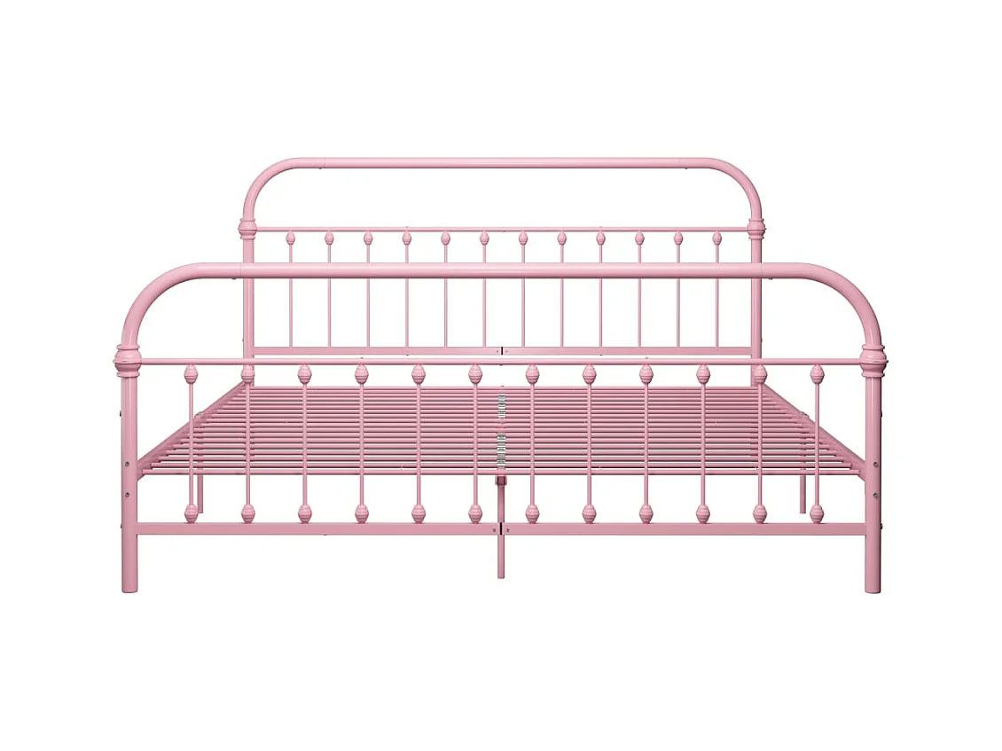 Lit double | Lit adulte | Cadre de lit rose métal 180x200 cm