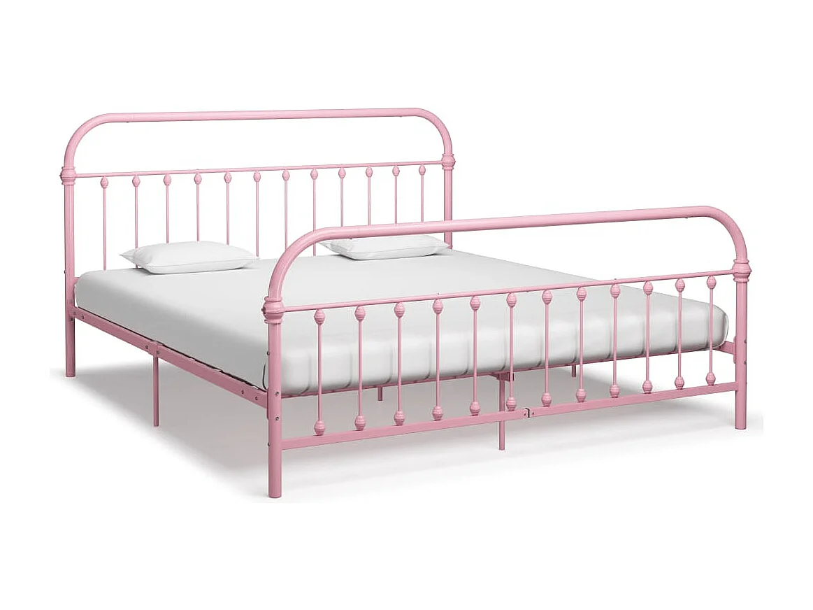 Lit double | Lit adulte | Cadre de lit rose métal 180x200 cm