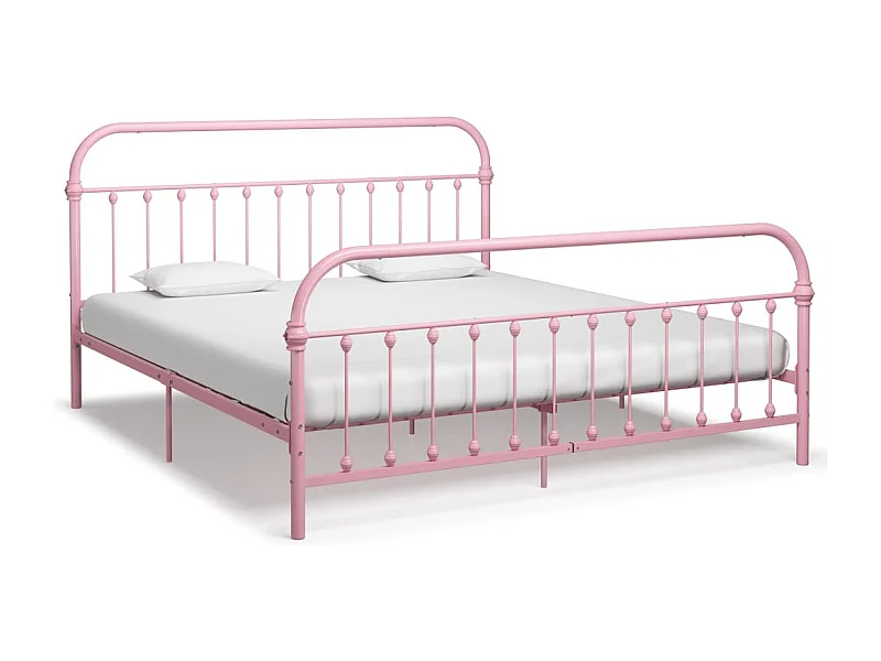 Lit double | Lit adulte | Cadre de lit rose métal 180x200 cm