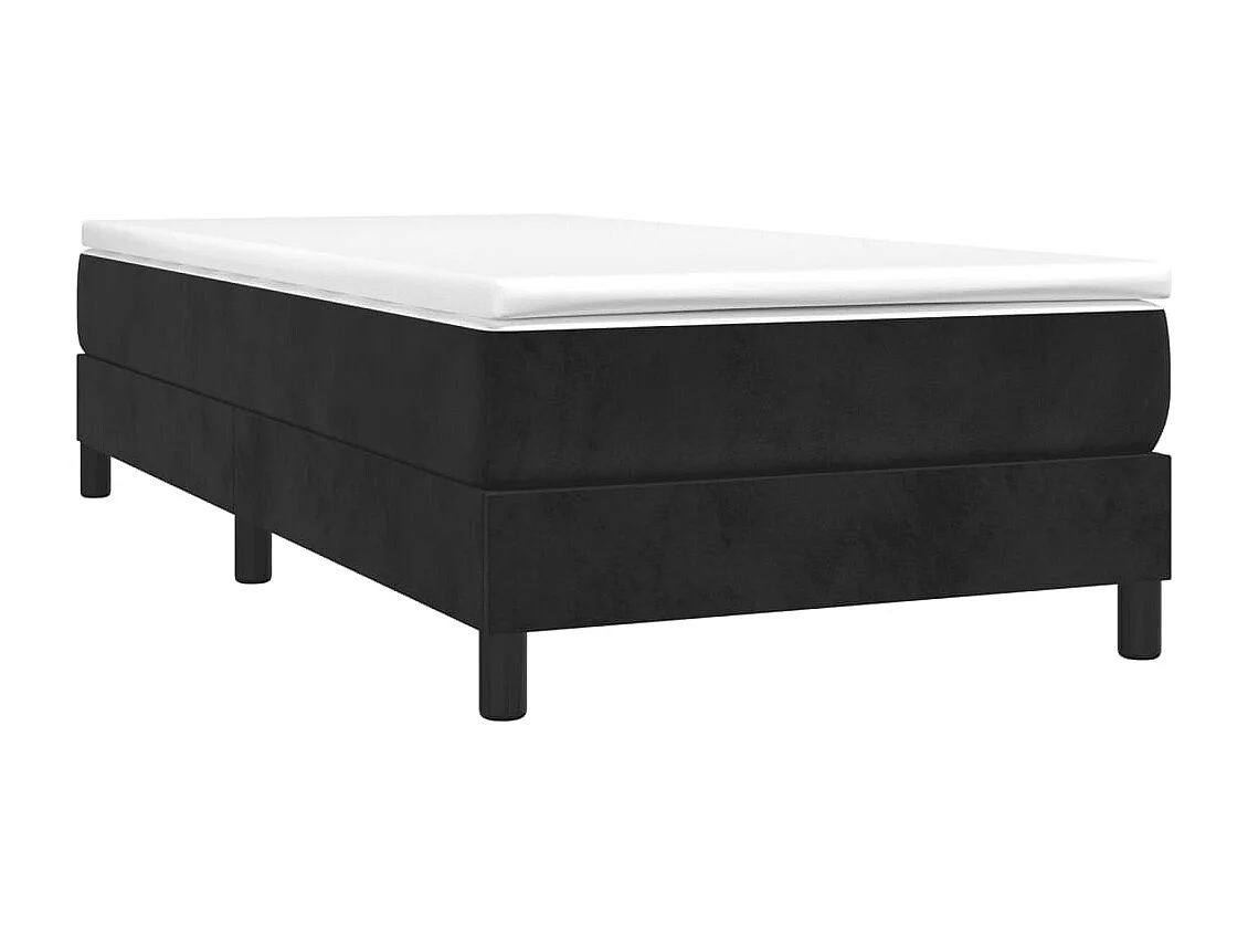 Lit simple | Lit adulte, enfant | Cadre de lit noir 100x200 cm velours