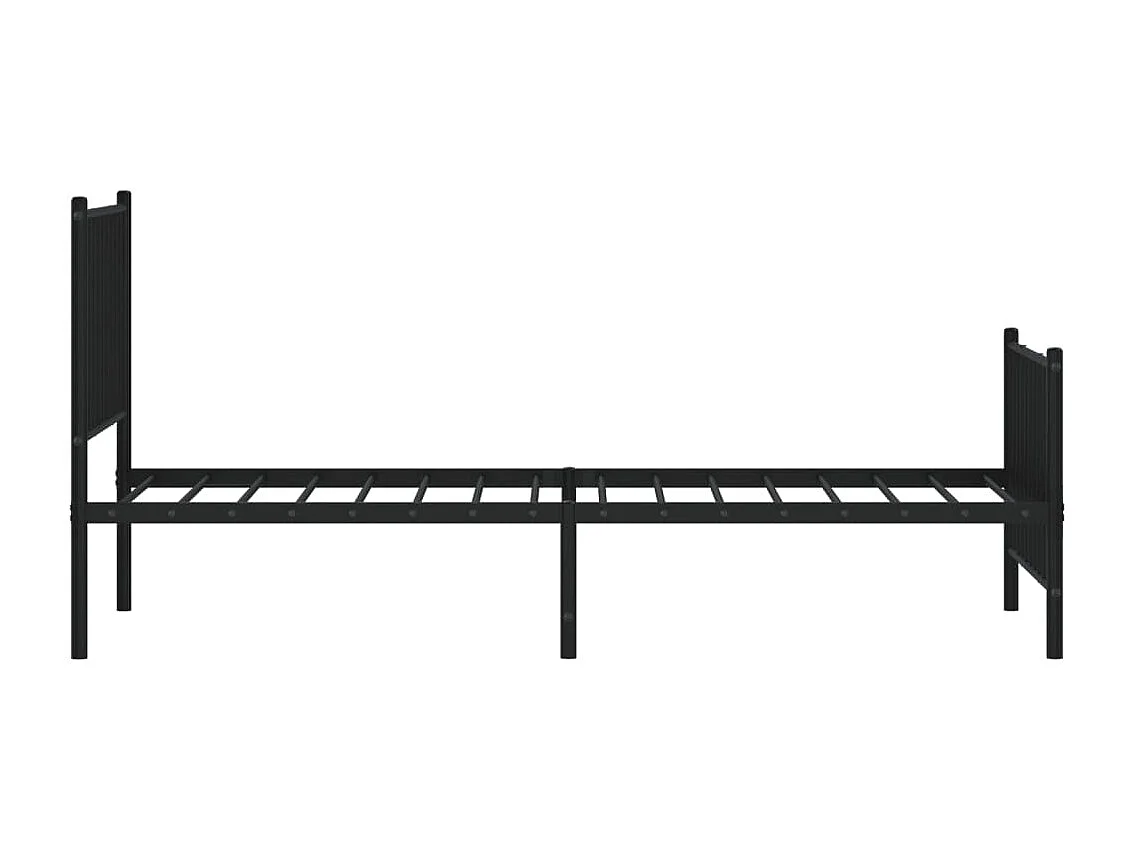 Lit simple | Lit adulte, enfant | Cadre de lit métal avec pied de lit noir 75x190 cm