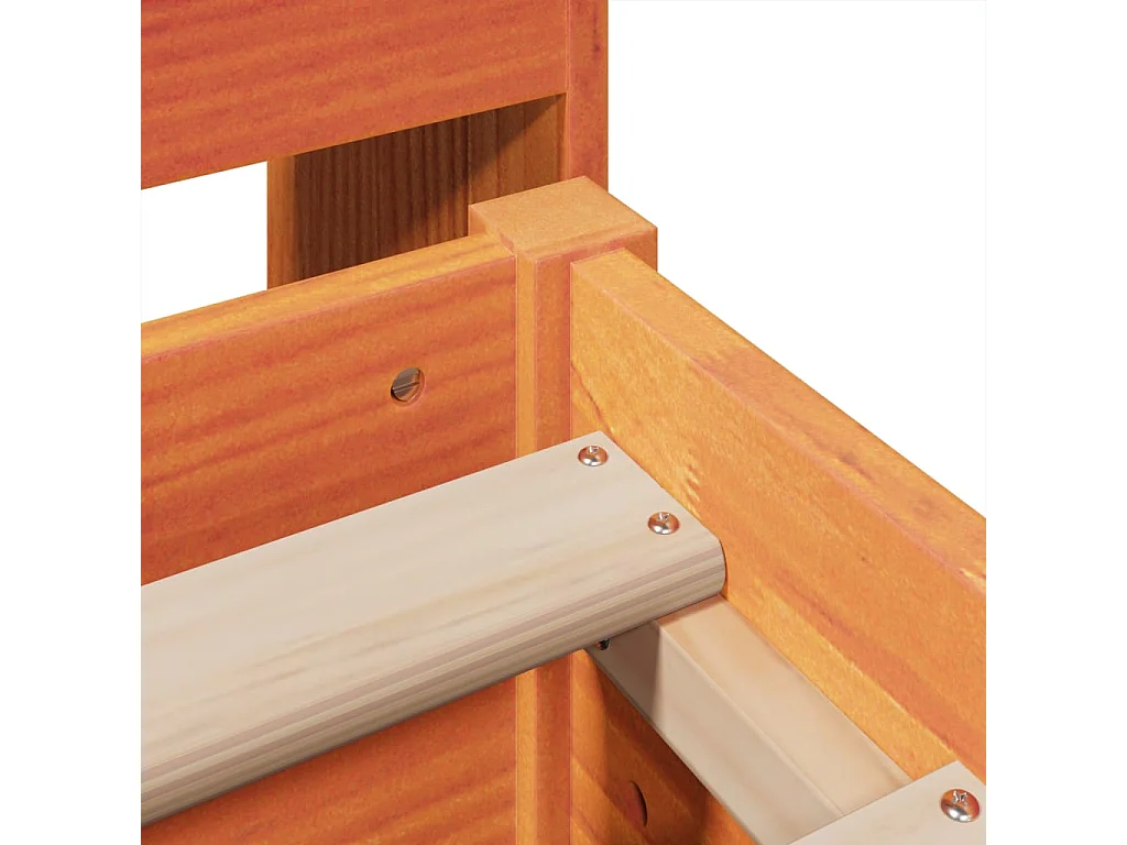 Lit double | Lit adulte | Cadre de lit cire marron 140x190cm bois pin massif