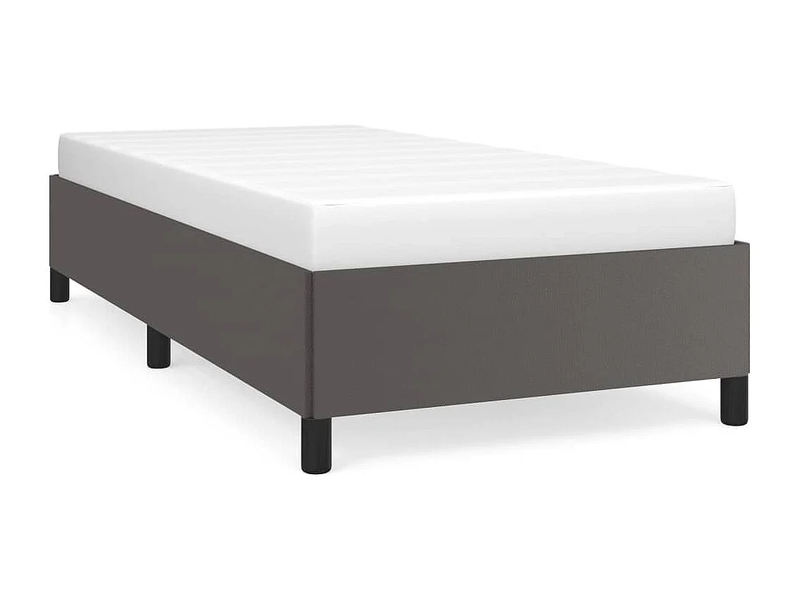 Lit simple | Lit adulte, enfant | Cadre de lit gris 90x190 cm similicuir