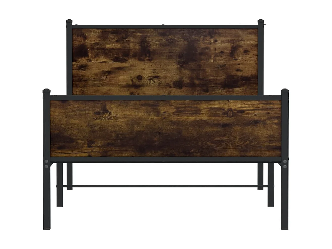 Letto per adulti | Letto singolo | Giroletto senza Materaso in Metallo Rovere Fumo 100x200 cm