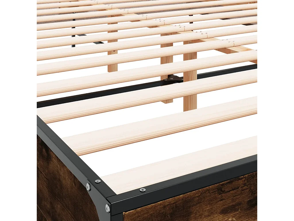 Lit double | Lit adulte | Cadre de lit chêne fumé 150x200 cm