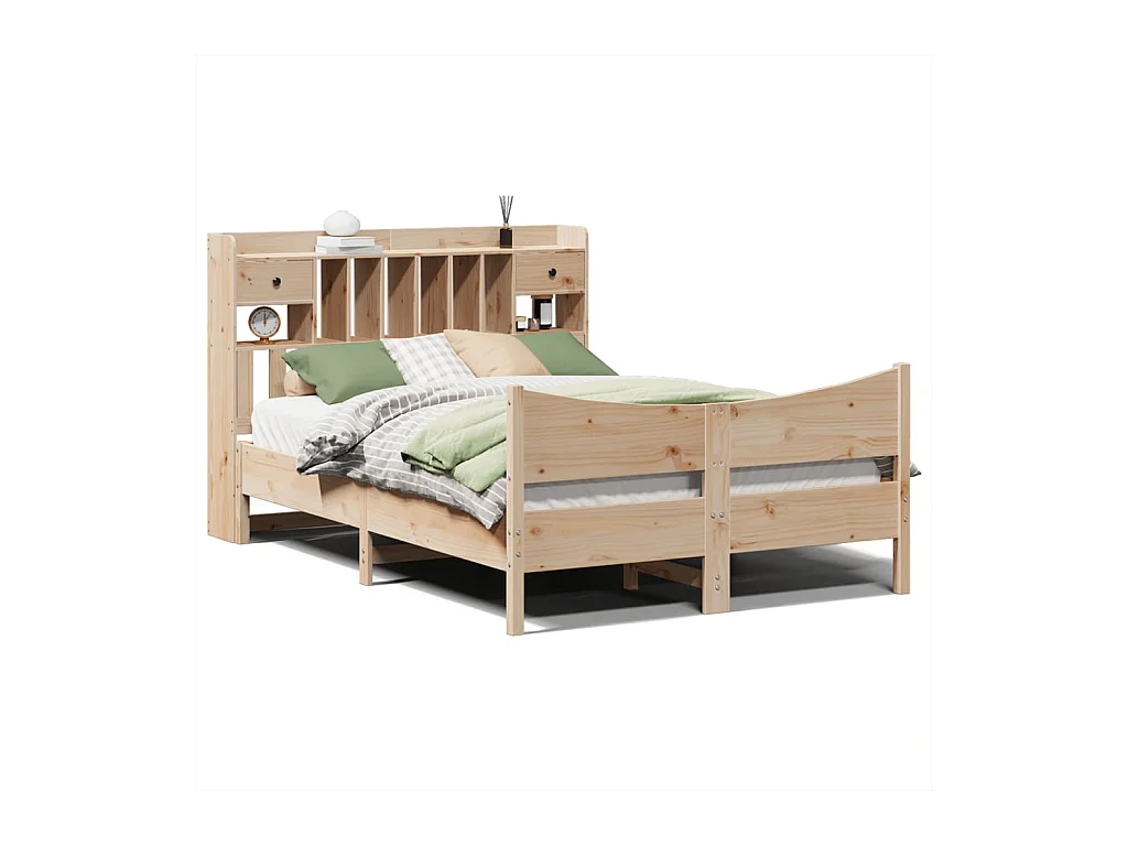 Letto per adulti | Letto matrimoniale | Giroletto senza Materasso 160x200 cm in Legno Massello di Pino