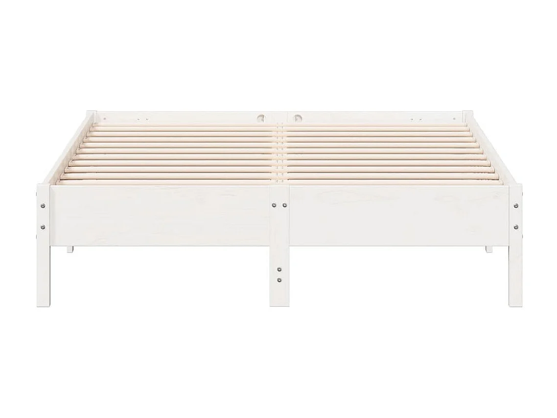 Lit double | Lit adulte | Cadre de lit blanc 160x200 cm bois de pin massif