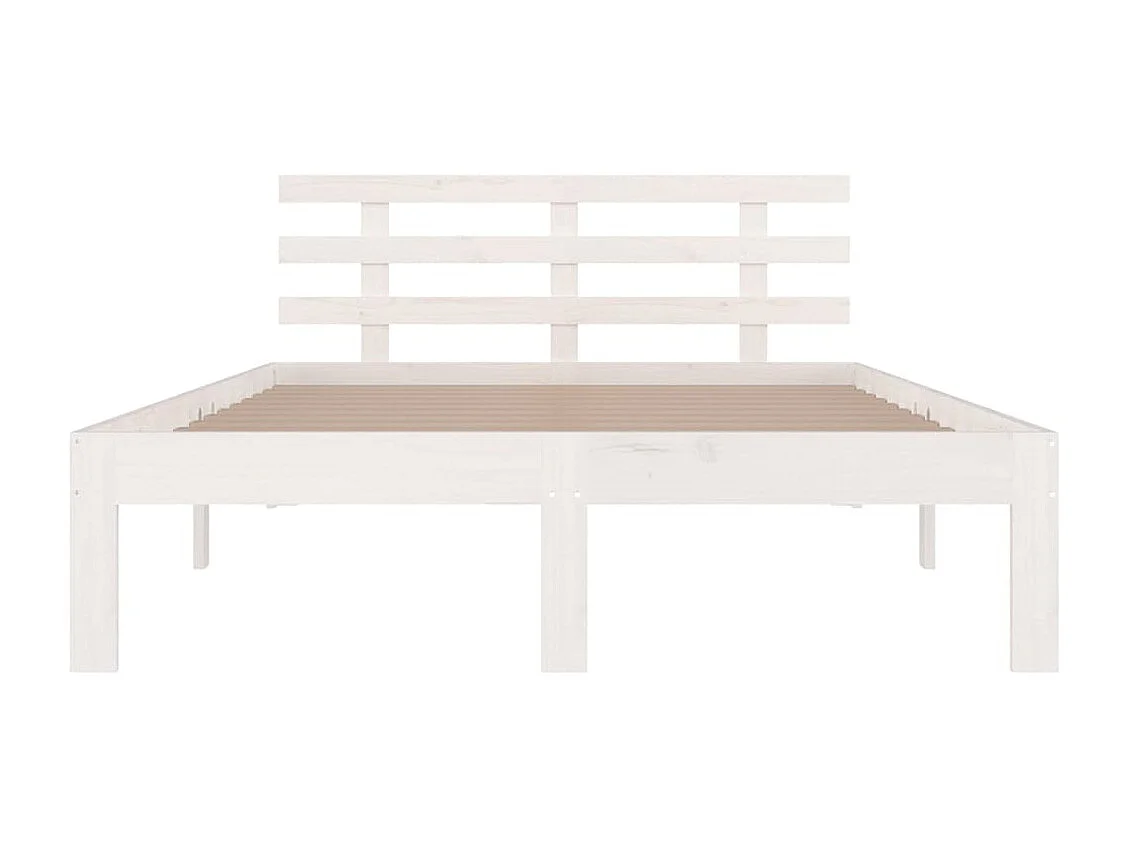 Lit simple | Lit adulte, enfant | Cadre de lit blanc bois massif 120x200 cm
