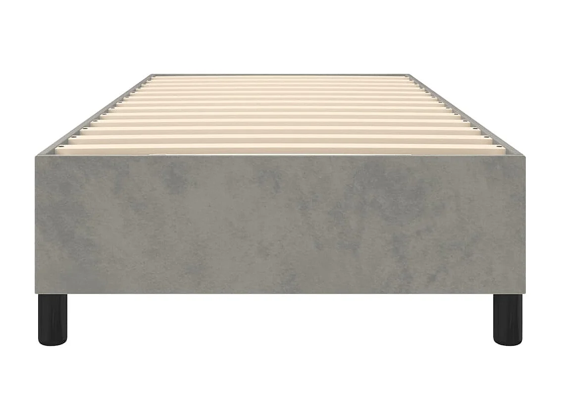 Lit simple | Lit adulte, enfant | Cadre de lit gris clair 80x200 cm velours
