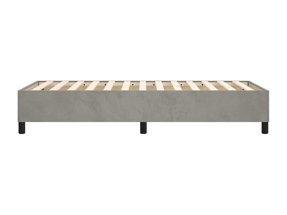 Lit simple | Lit adulte, enfant | Cadre de lit gris clair 80x200 cm velours