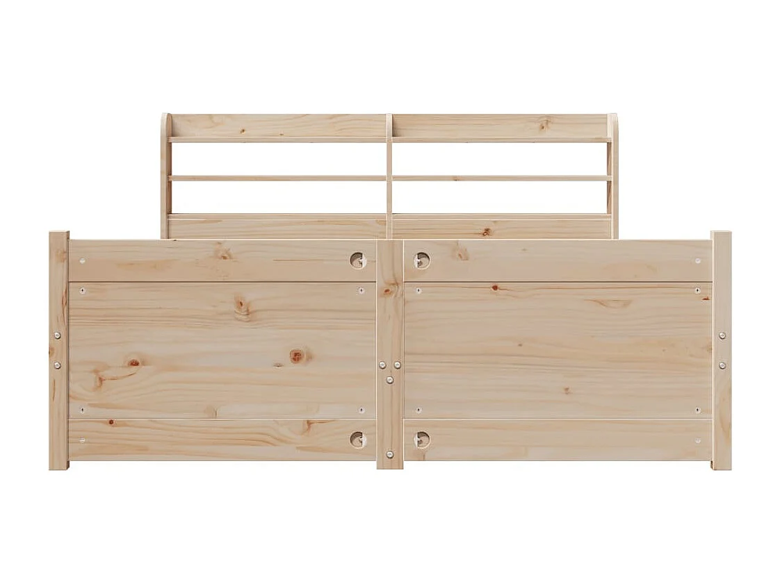 Letto per adulti | Letto singolo | Giroletto con Testiera 120x200 cm in Legno Massello di Pino