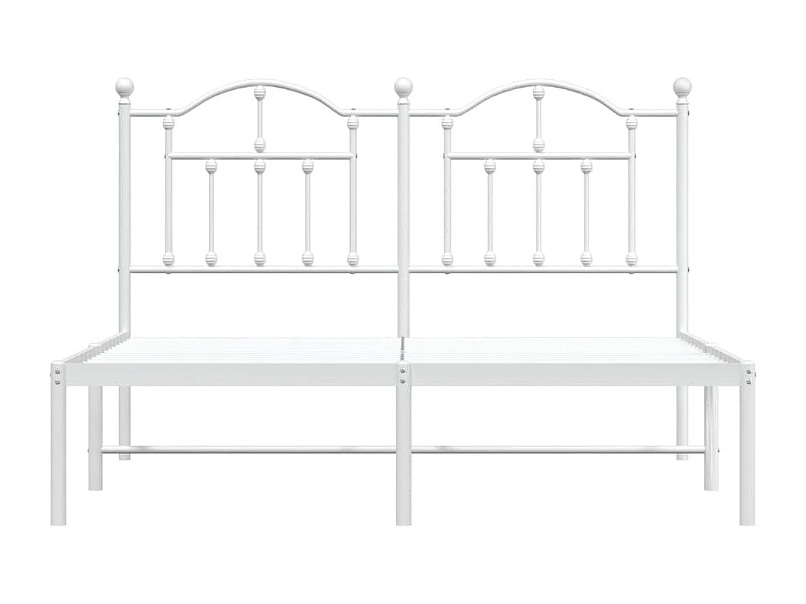 Lit double | Lit adulte | Cadre de lit métal et tête de lit blanc 150x200 cm